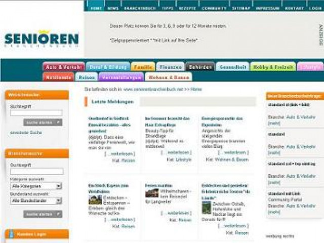 Das Seniorenbranchenbuch geht online! - Dienstleistungen Business Gewerbe - 